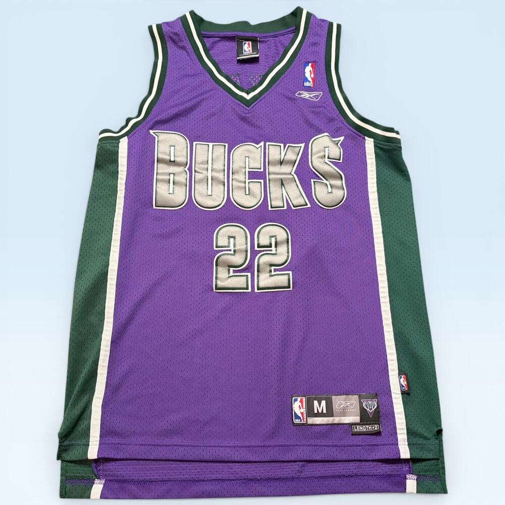Vintage Milwaukee Bucks Jersey Mens Medium NBA Basketball Michael Redd 22 Reebok